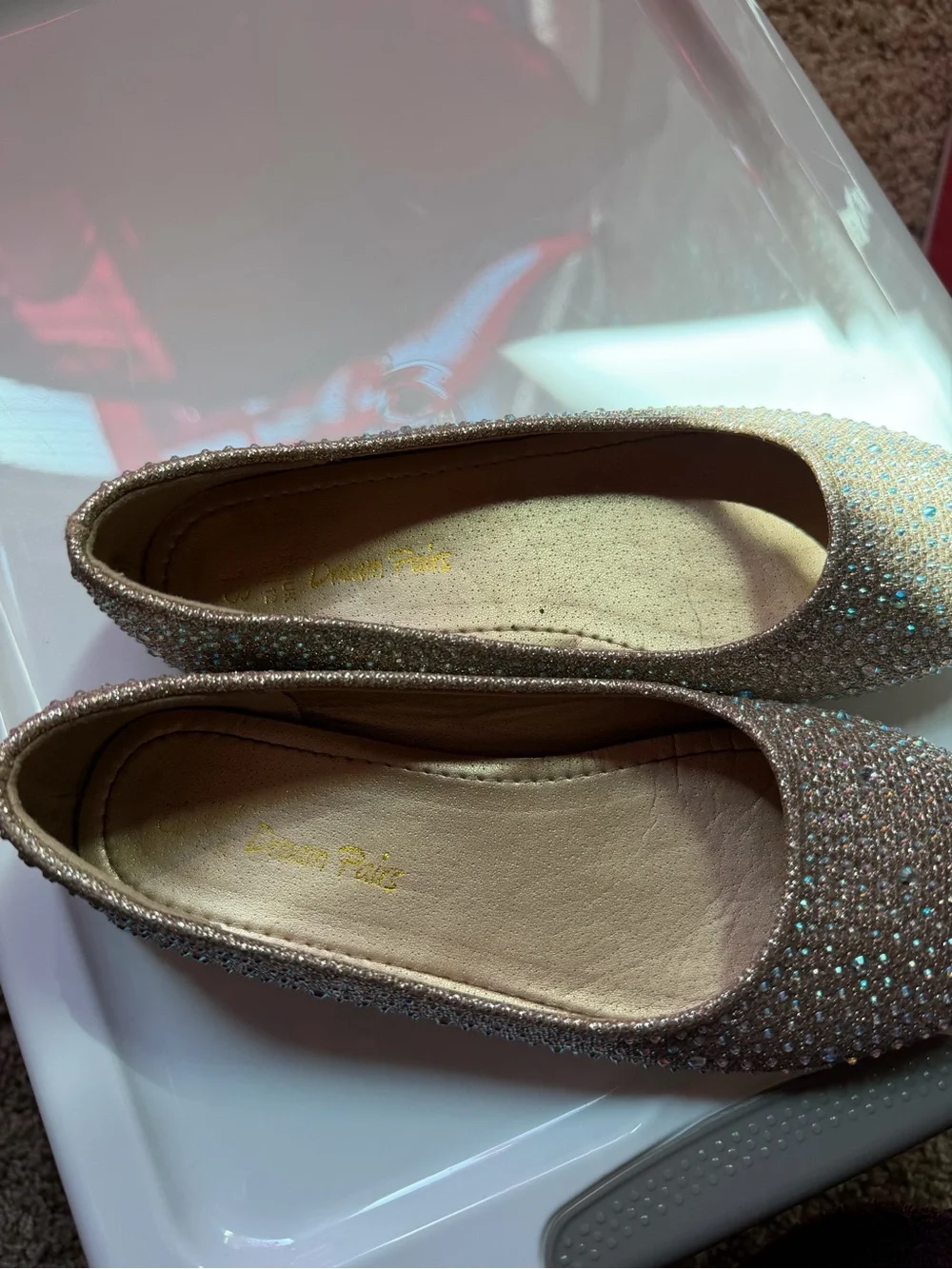 Dream Pairs Gold Rhinestone Shoes (Toddler Size 13)